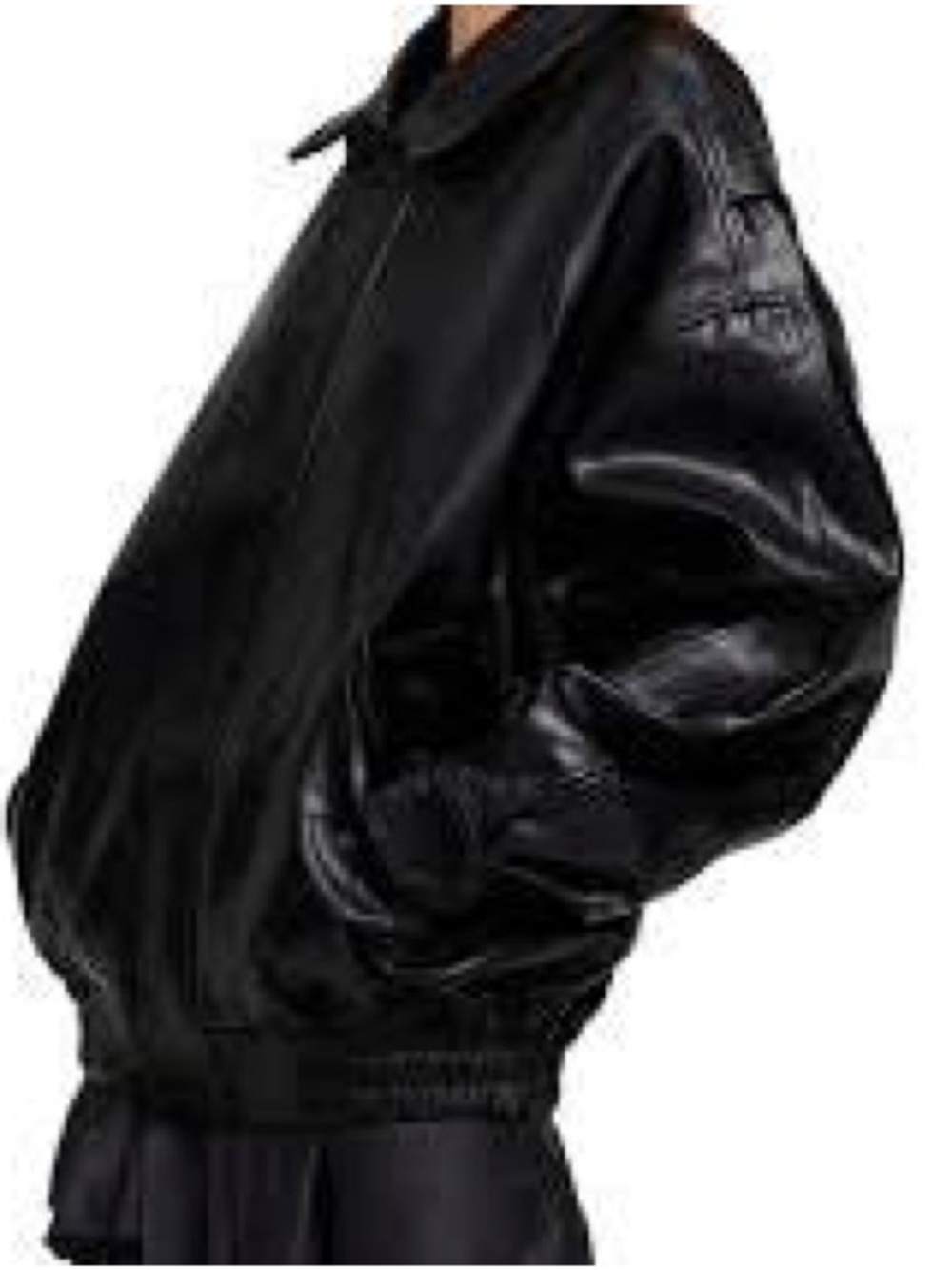 Lioness faux leather bomber jacket features a relaxed, oversized fit Sz M